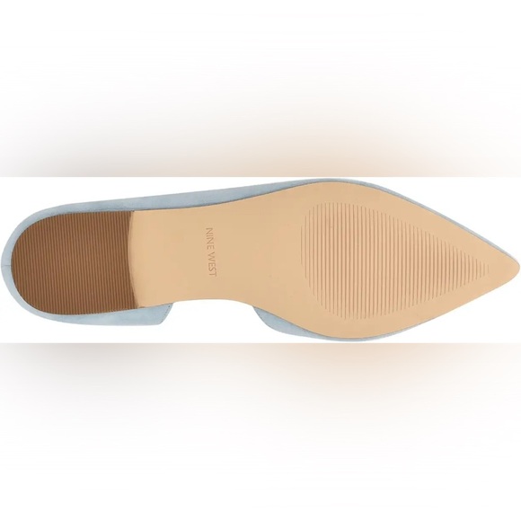 Nine West Blaha Light Blue Suede Kitten, Heel Flats Size 6 M NIB - Picture 4 of 7